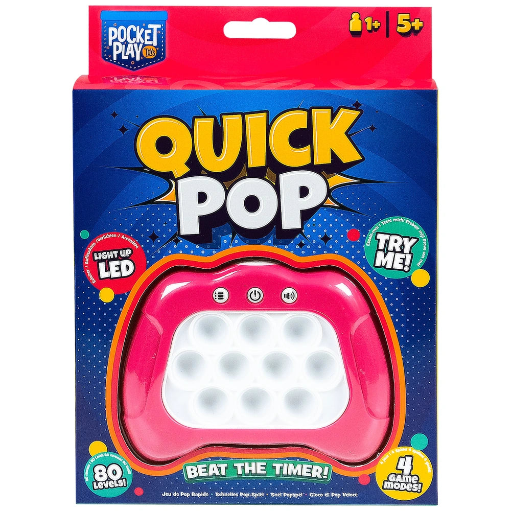 Pocket Play Fidget Quick Push Pop Game In Pink