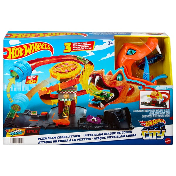  Hot Wheels City Let's Race Netflix - Cobra Slam Pizza Attack Set