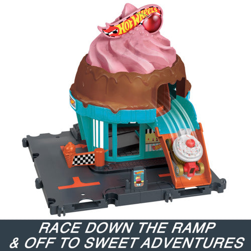 Hot Wheels City Let's Race Netflix - Downtown Ice Cream Swirl Playset
