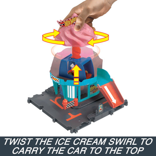 Hot Wheels City Let's Race Netflix - Downtown Ice Cream Swirl Playset