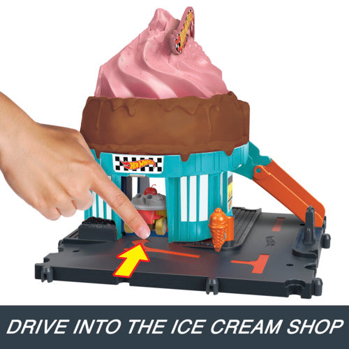 Hot Wheels City Let's Race Netflix - Downtown Ice Cream Swirl Playset