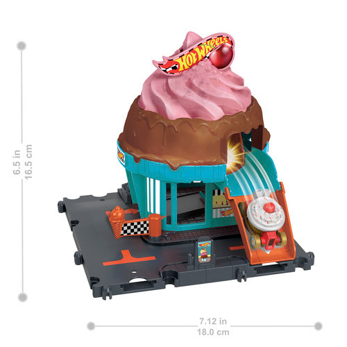 Hot Wheels City Let's Race Netflix - Downtown Ice Cream Swirl Playset