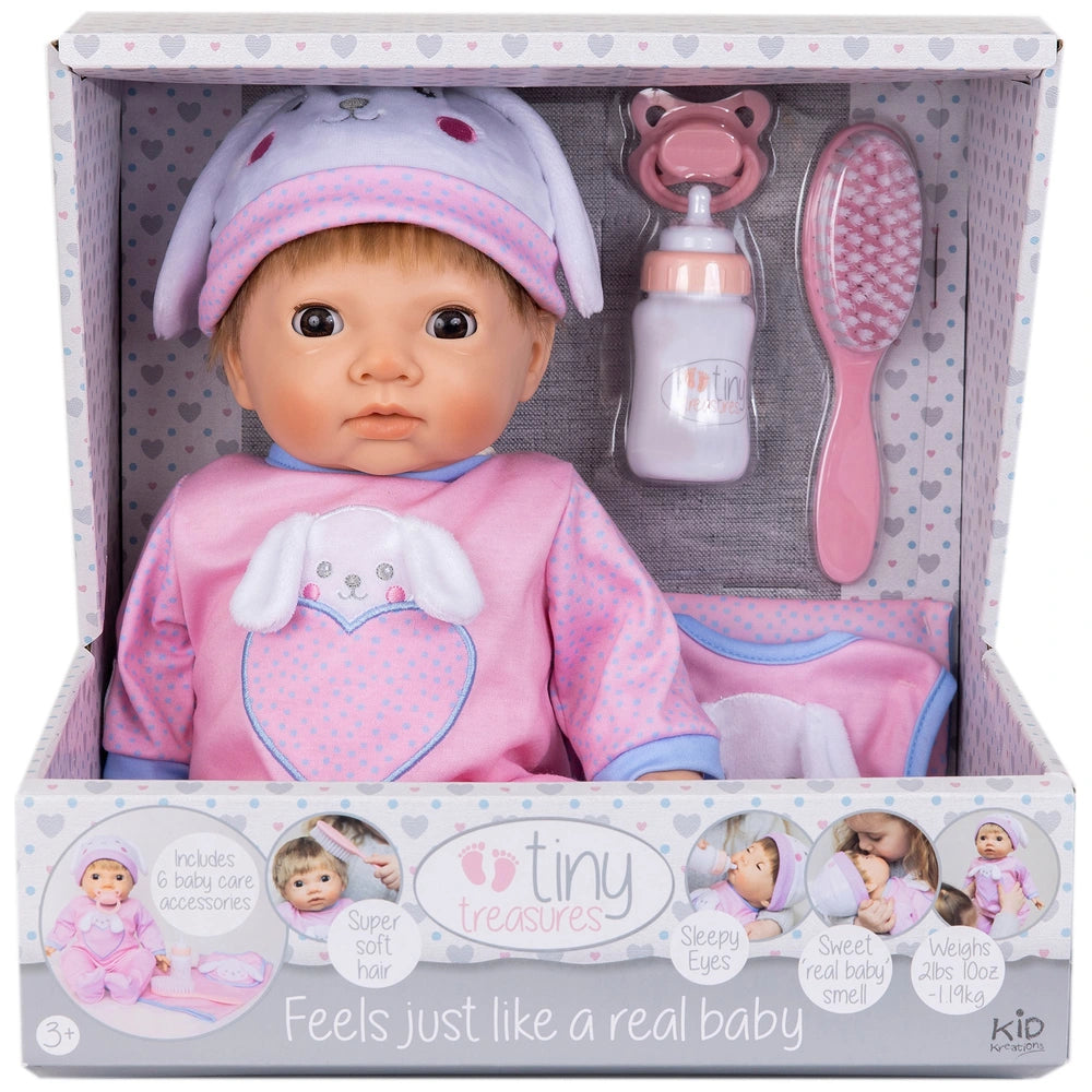 Tiny Treasures Peekaboo Bunny Baby Doll