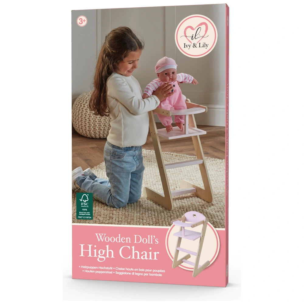 Ivy & Lily Wooden Baby Doll High Chair