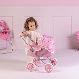 Rosie Baby Doll Pram In Pink Spot Print