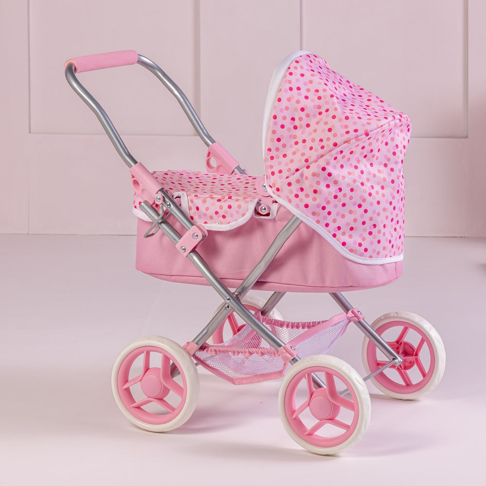 Rosie Doll Pram In Pink Spot Print