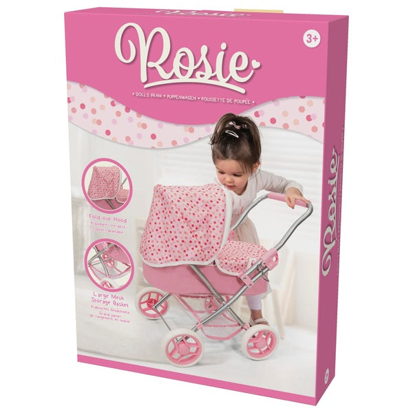 Rosie Doll Pram In Pink Spot Print