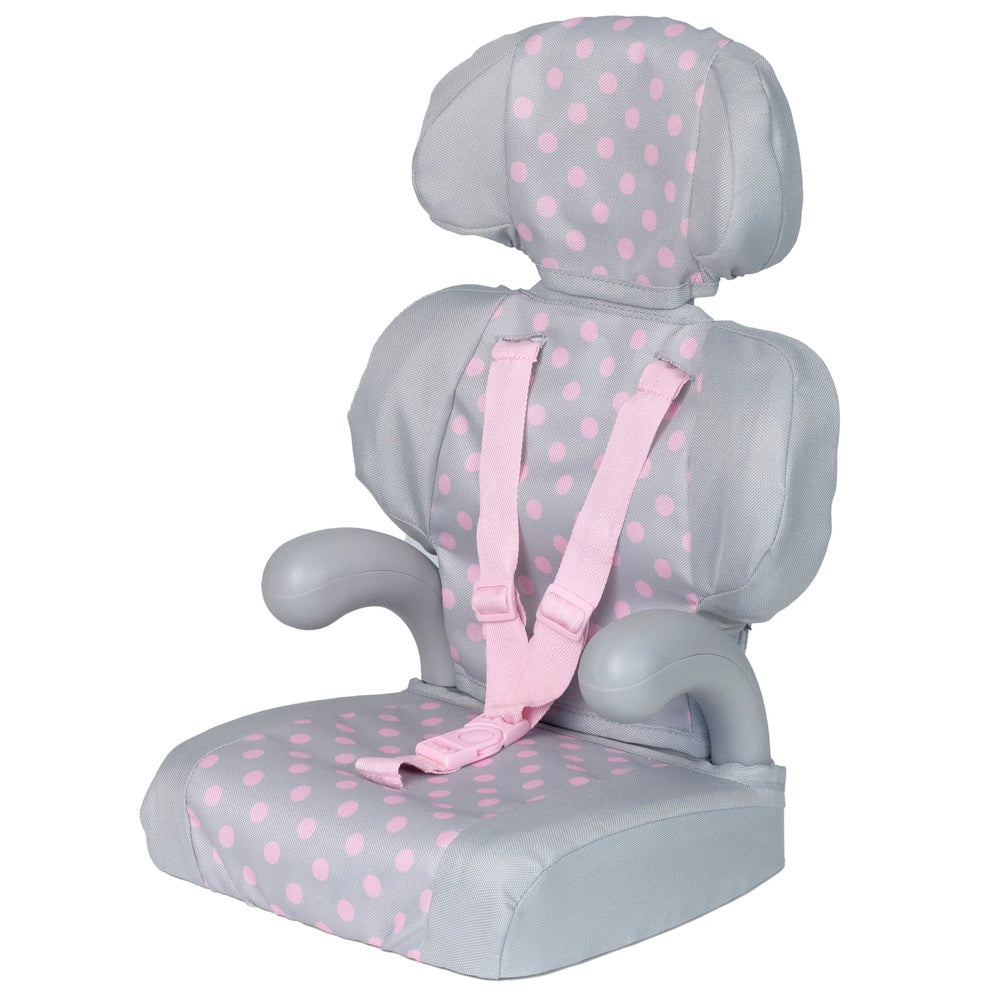 Doll Car Seat In Pink And Grey