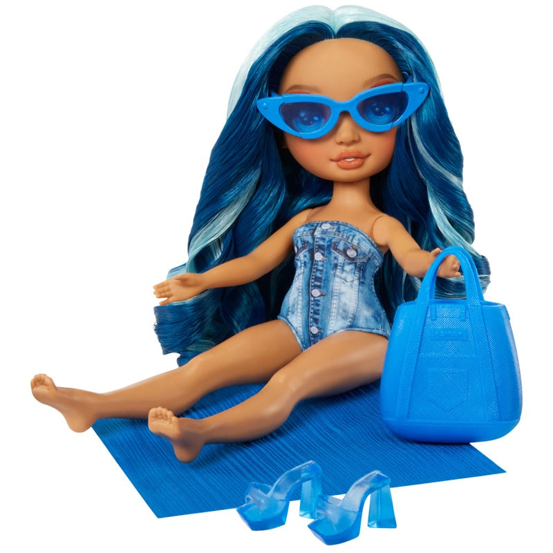 Rainbow High Swim & Style  Fashion Doll For Sidekick- Skyler (Blue)