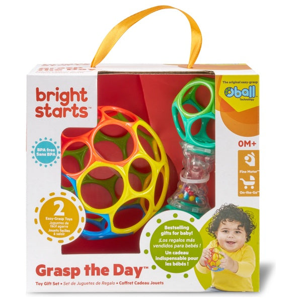 Bright Starts Grasp The Day Oball And Rattle Toy Gift Set