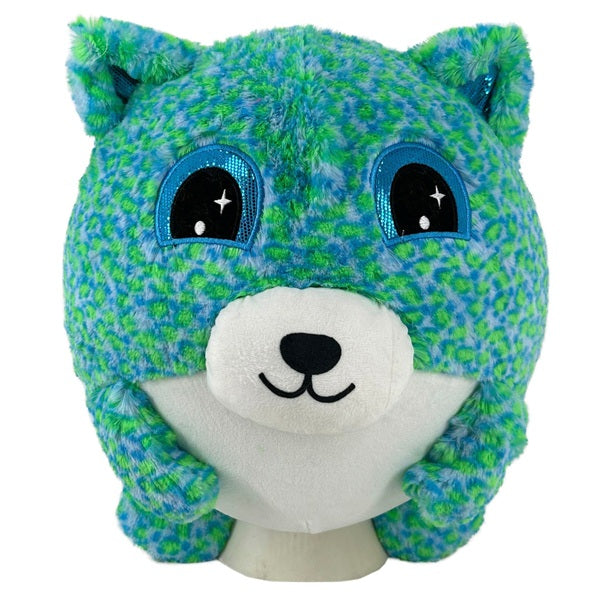 Hugpals 30Cm Blue And Green Leopard Print Plush Ball Toy