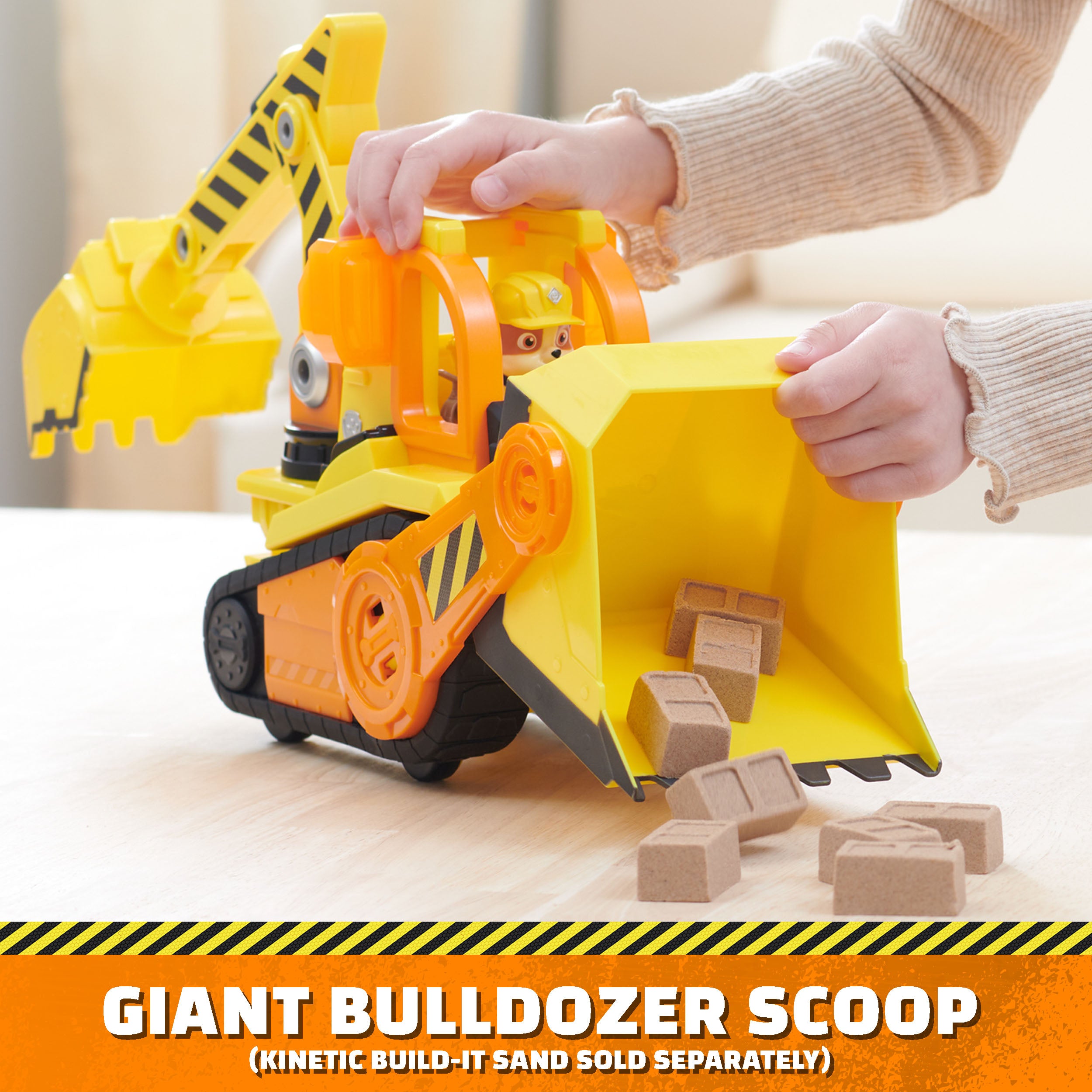 Rubble And Crew Barkyard Deluxe Bulldozer Construction Truck  And Rubble Action Figure