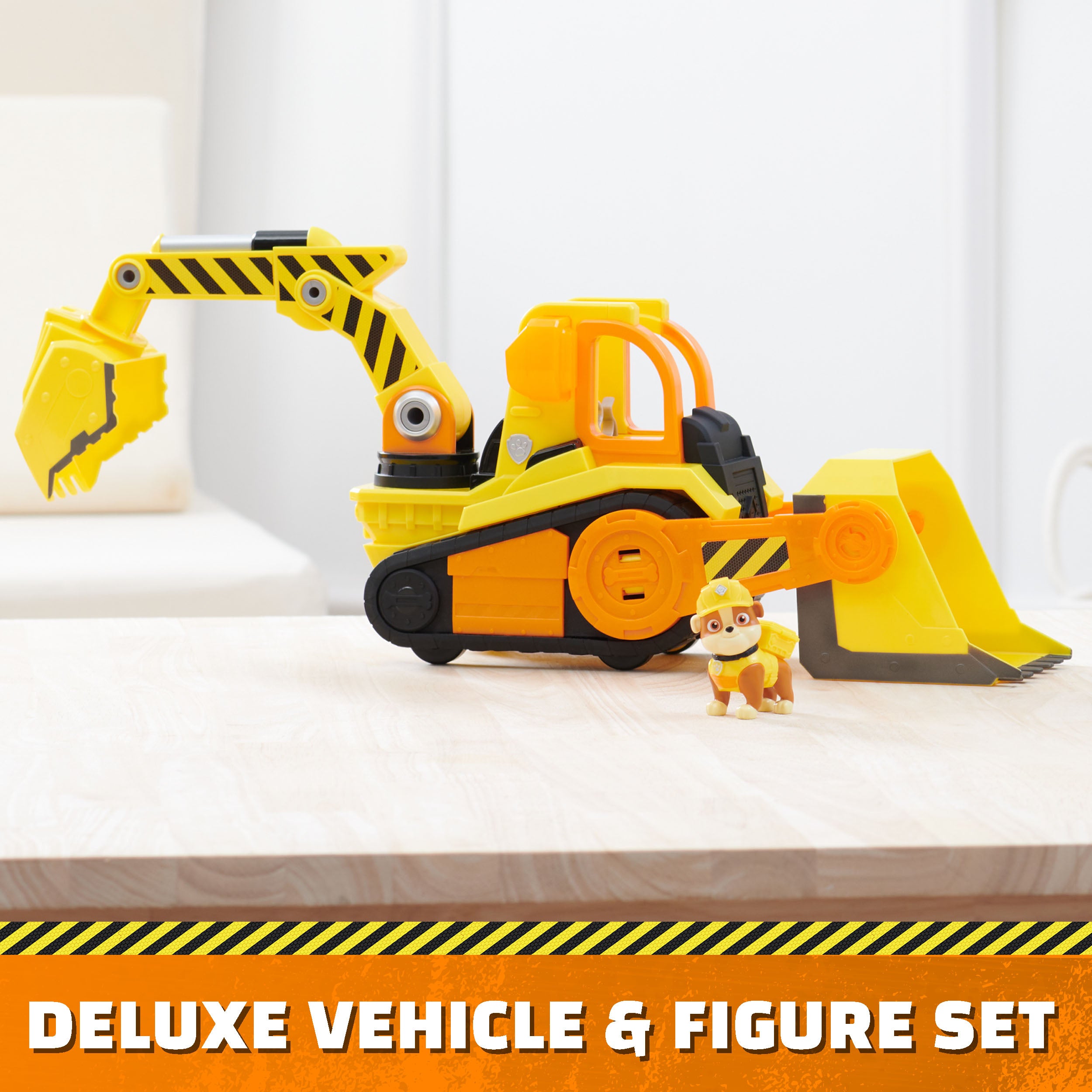 Rubble And Crew Barkyard Deluxe Bulldozer Construction Truck  And Rubble Action Figure
