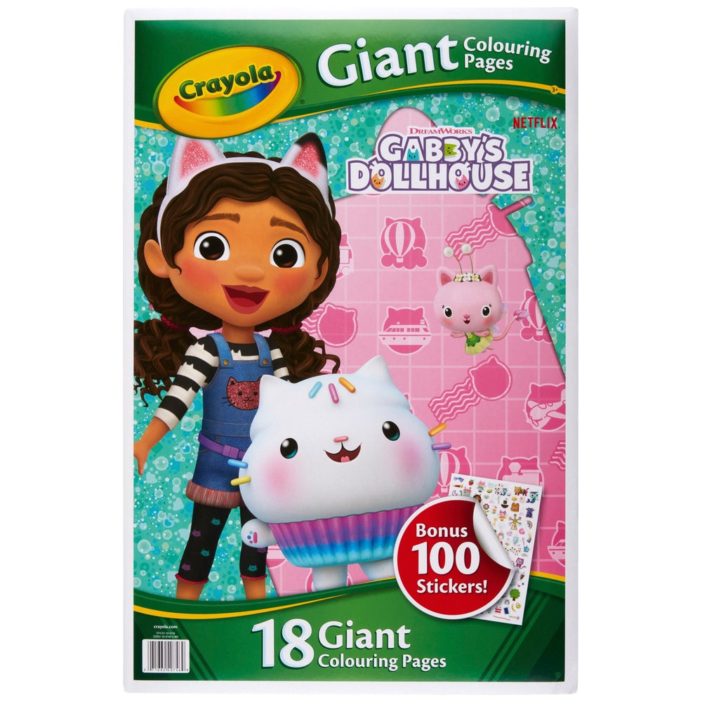 Crayola Gabby's Dollhouse Giant Colouring Pages With 100 Stickers