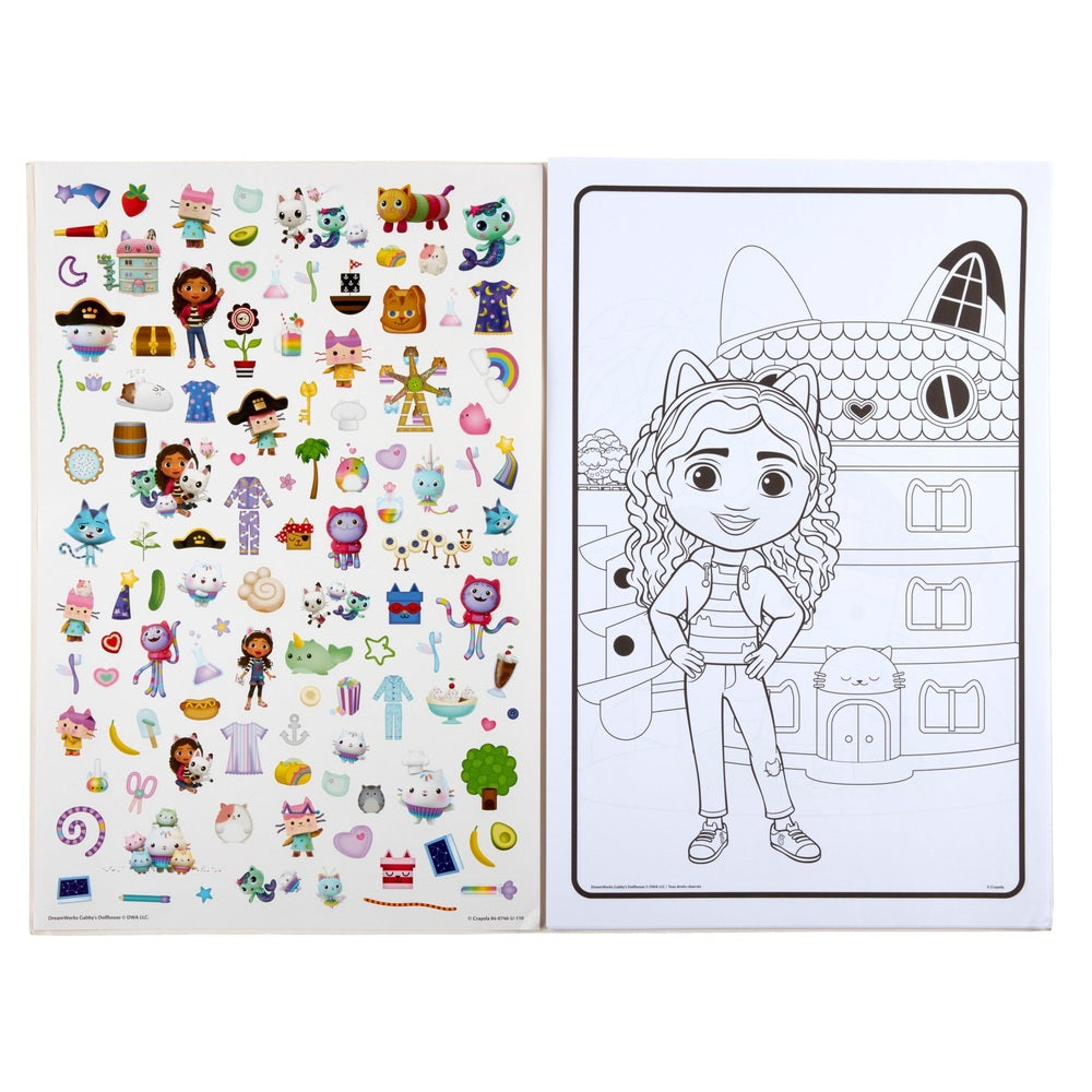 Crayola Gabby's Dollhouse Giant Colouring Pages With 100 Stickers