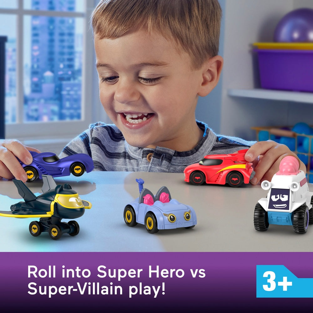 Fisher-Price Batwheels Dc: Bam The Batmobile Diecast Character Vehicle 5 Pack
