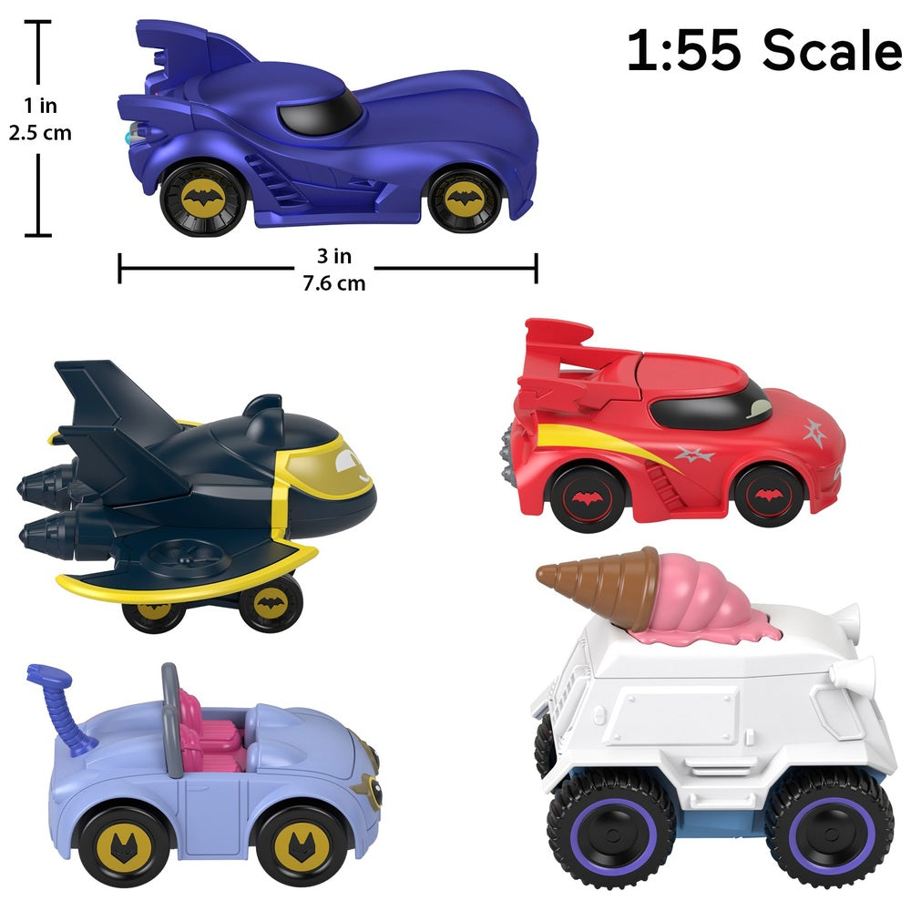 Fisher-Price Batwheels Dc: Bam The Batmobile Diecast Character Vehicle 5 Pack
