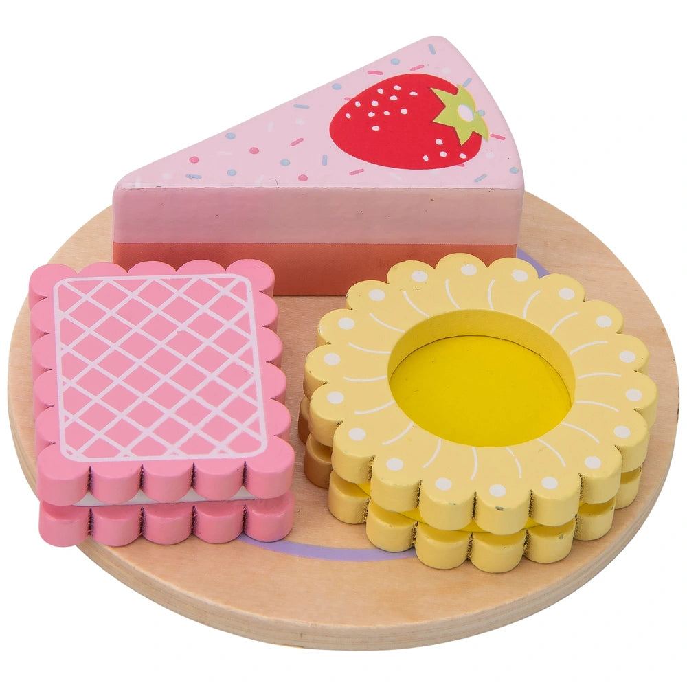 Kitchen Corner Wooden Tea Set 16 Pieces Pink