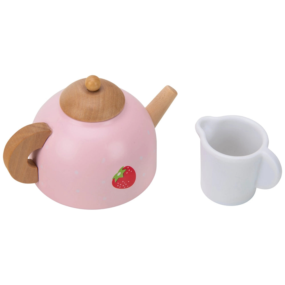 Kitchen Corner Wooden Tea Set 16 Pieces Pink