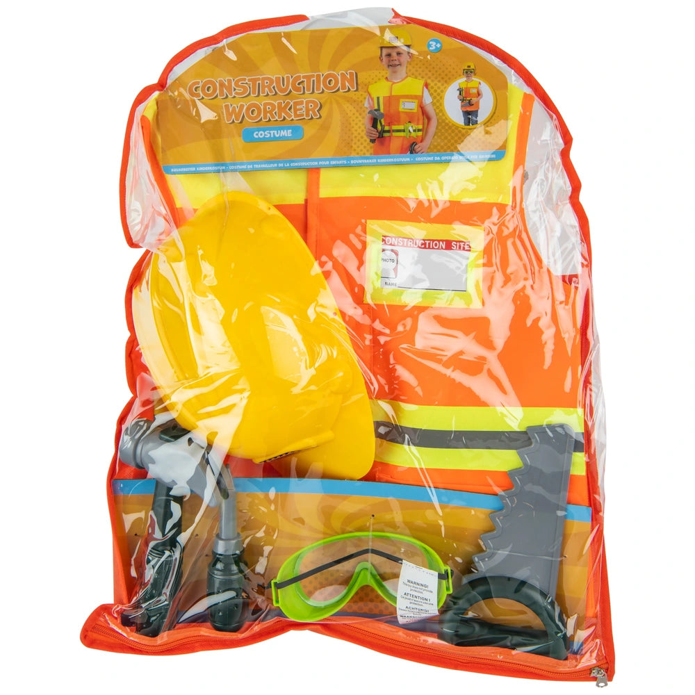 Construction Worker Costume And Accessories Dress-Up Set