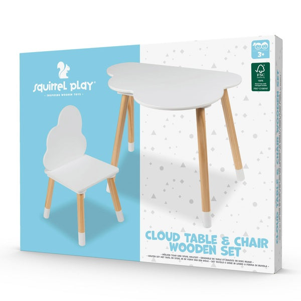 Squirrel Play Wooden Cloud Kids Table And Chair Set