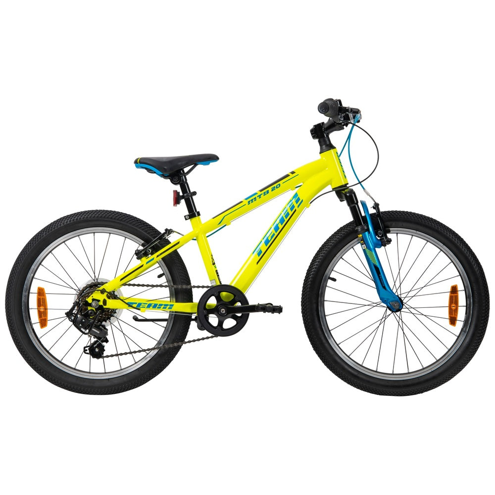 20 Inch Team Mountain Bike In Yellow And Blue