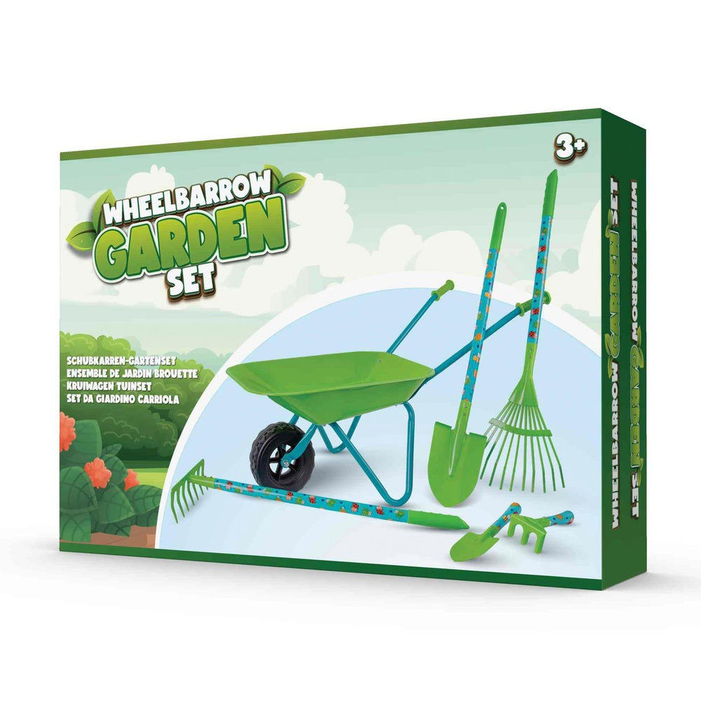 Metal Wheelbarrow Garden Toy Set