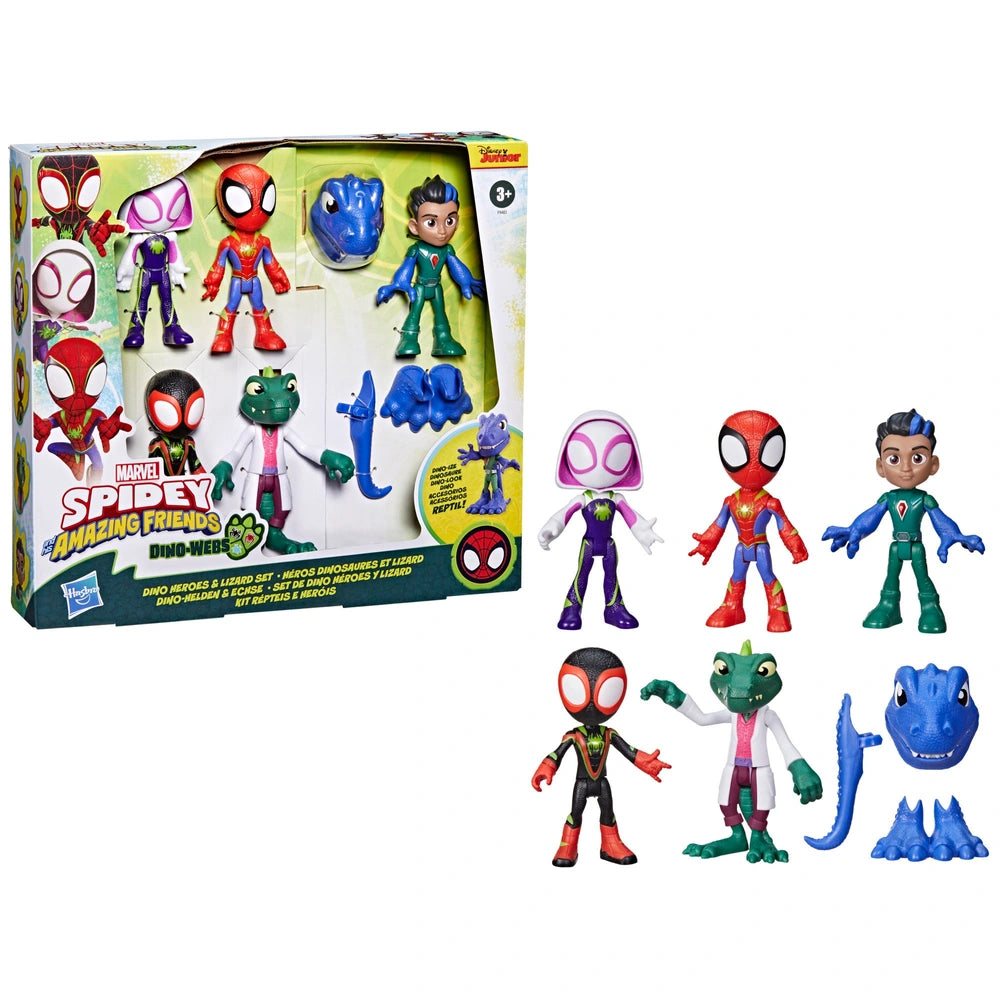 Marvel Spidey And His Amazing Friends Dino-Webs, Dino Heroes & Lizard Set