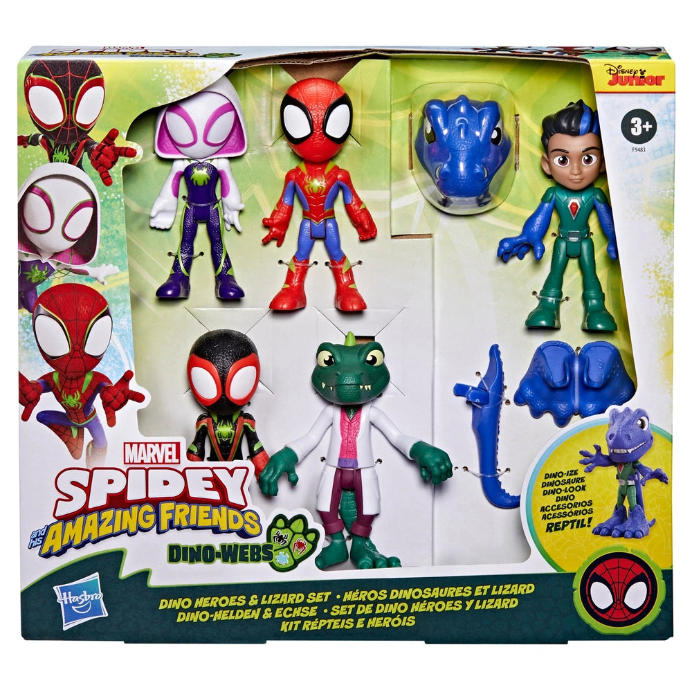 Marvel Spidey And His Amazing Friends Dino-Webs, Dino Heroes & Lizard Set