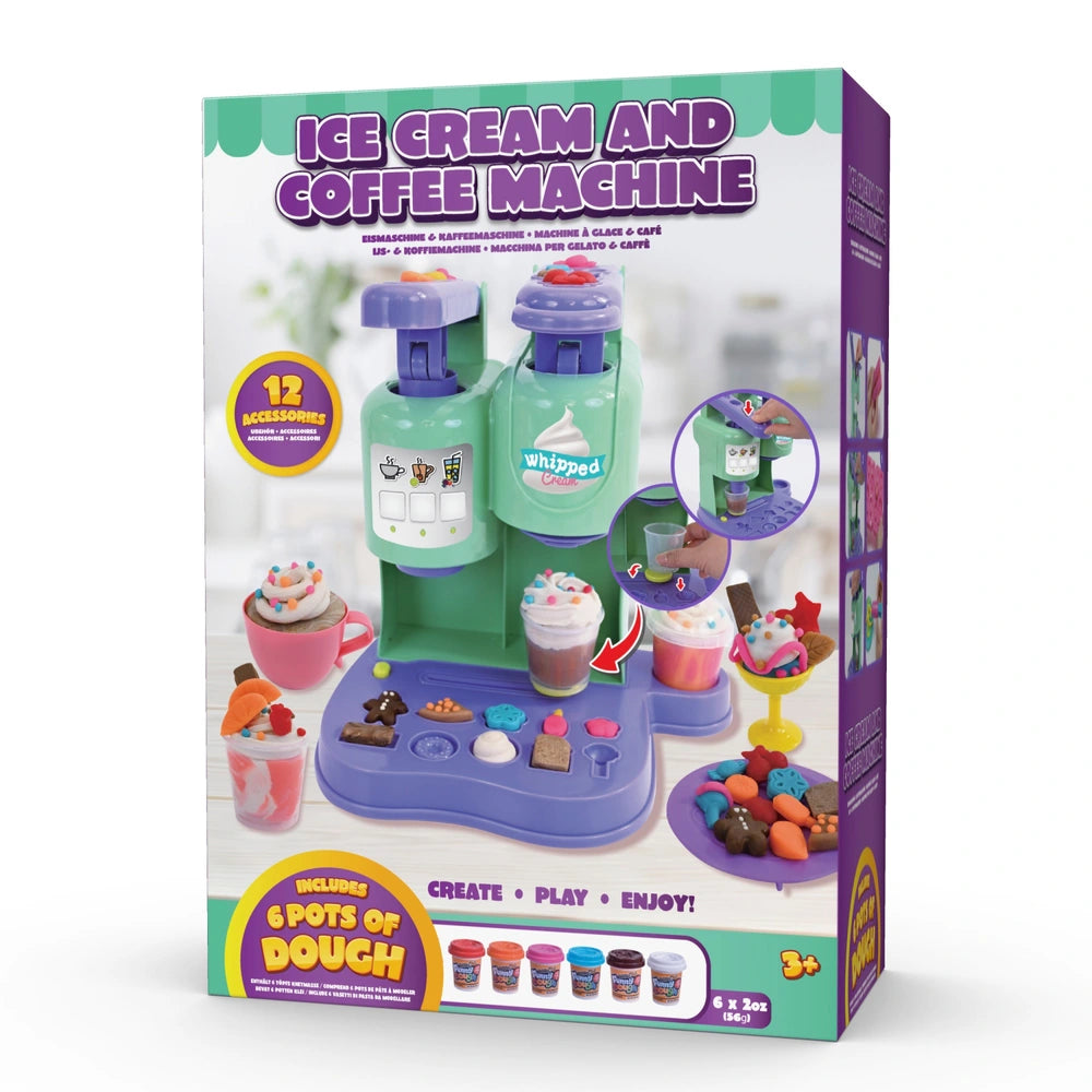 Dough Tubs Playset Ice Cream And Coffee Machine
