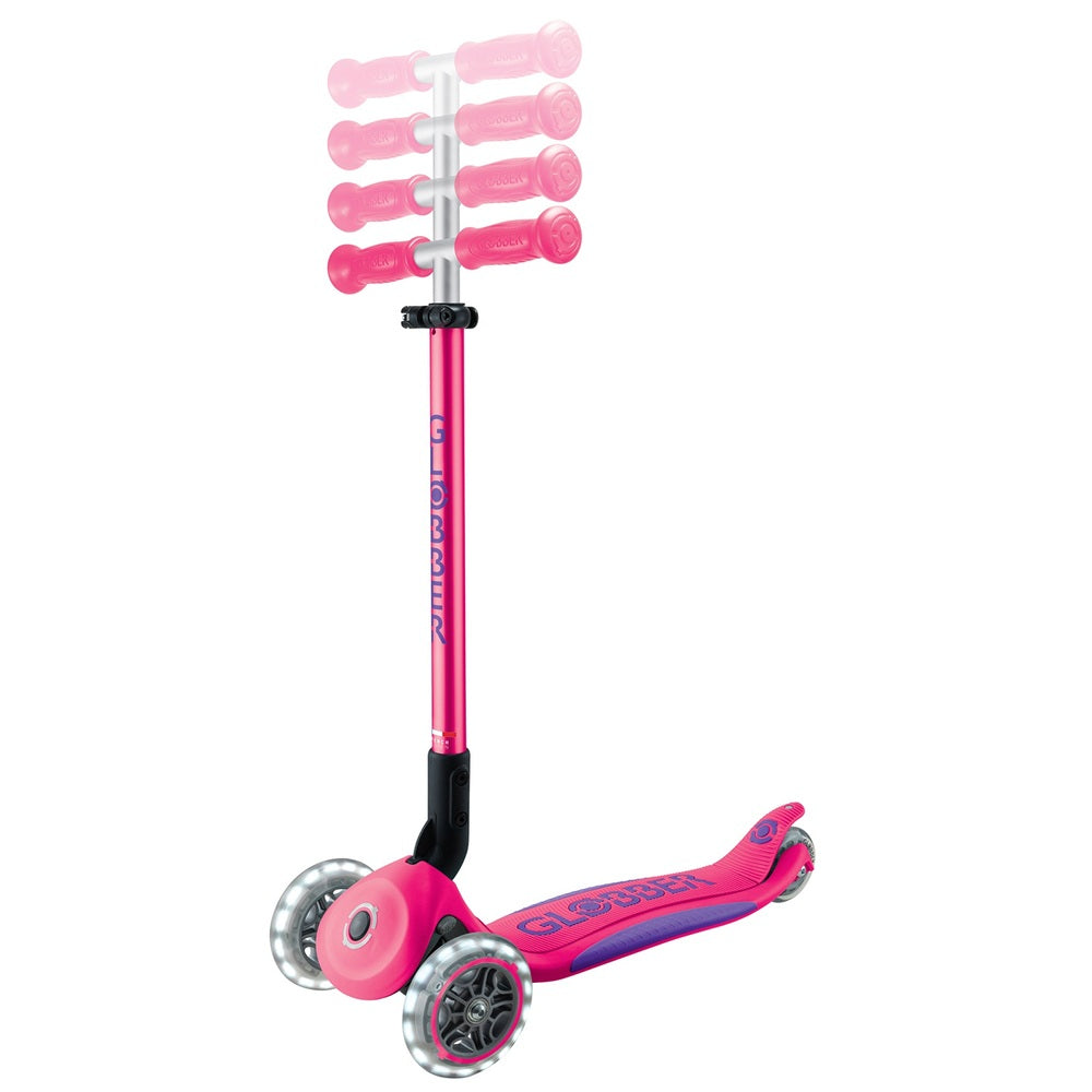 Globber Primo Foldable Plus Lights Scooter Pink