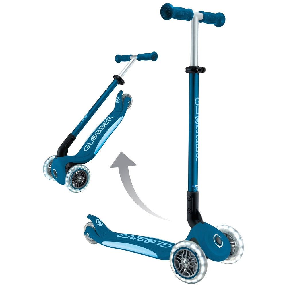 Globber Primo Foldable Plus Lights Scooter Navy Blue