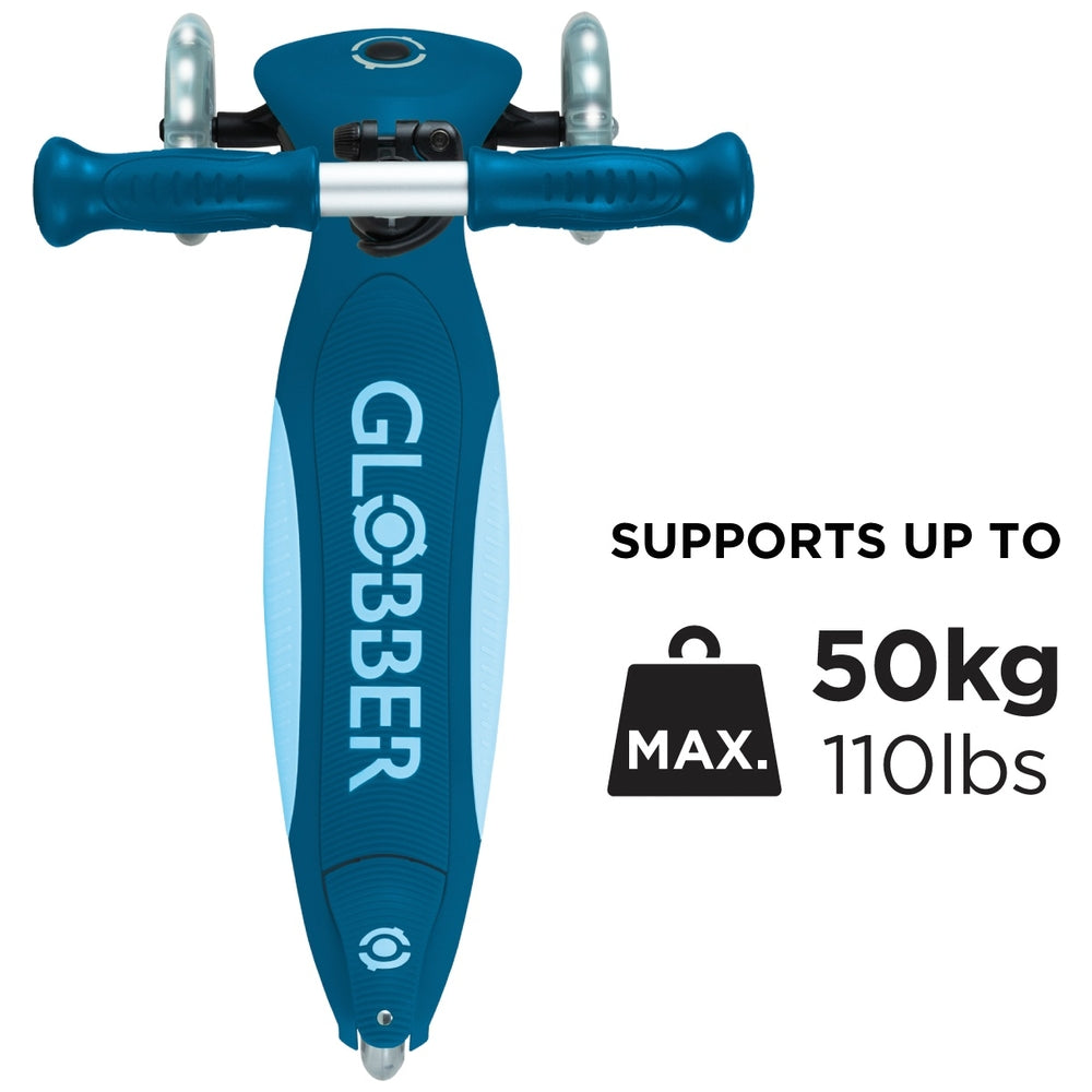 Globber Primo Foldable Plus Lights Scooter Navy Blue