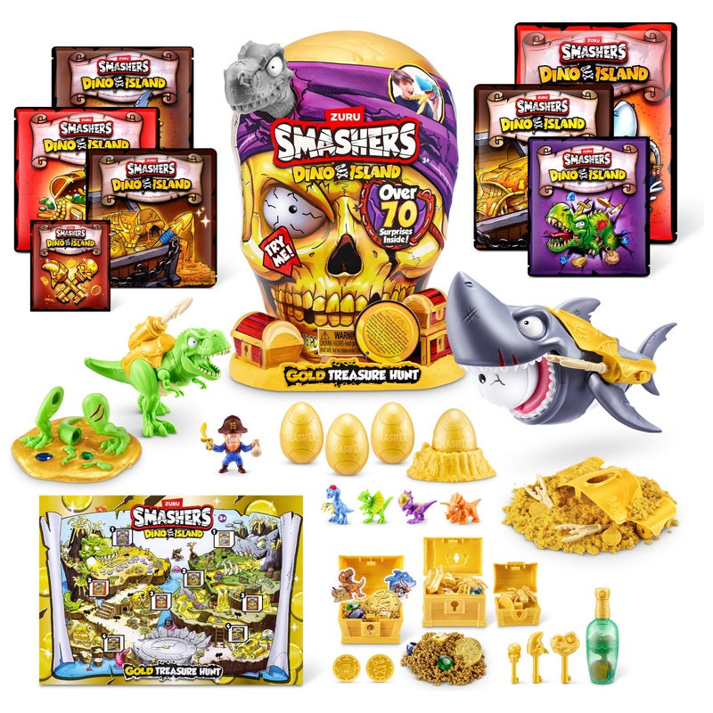 Smashers Dino Island Gold Treasure Hunt Set Assortment By Zuru