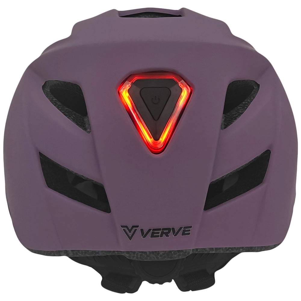 Verve Bike Helmet With Rear Led Light Purple Size 54 - 58Cm