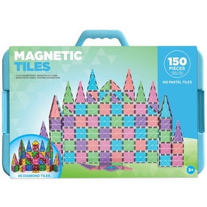 Magnetic Tiles 150-Piece Pastels & Diamonds Set