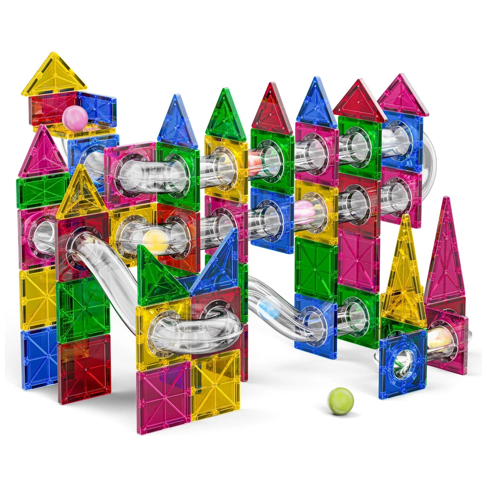 Magnetic Tiles 125-Piece Ball Run Set