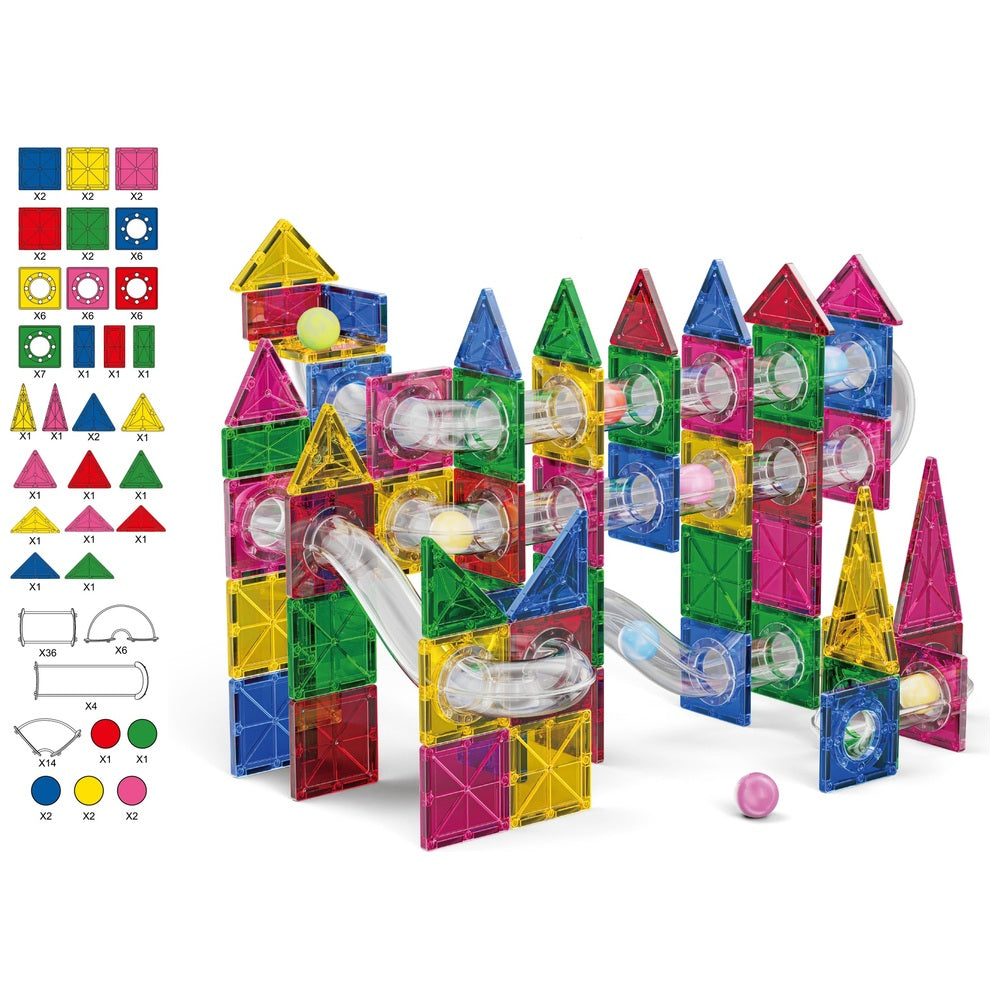 Magnetic Tiles 125-Piece Ball Run Set