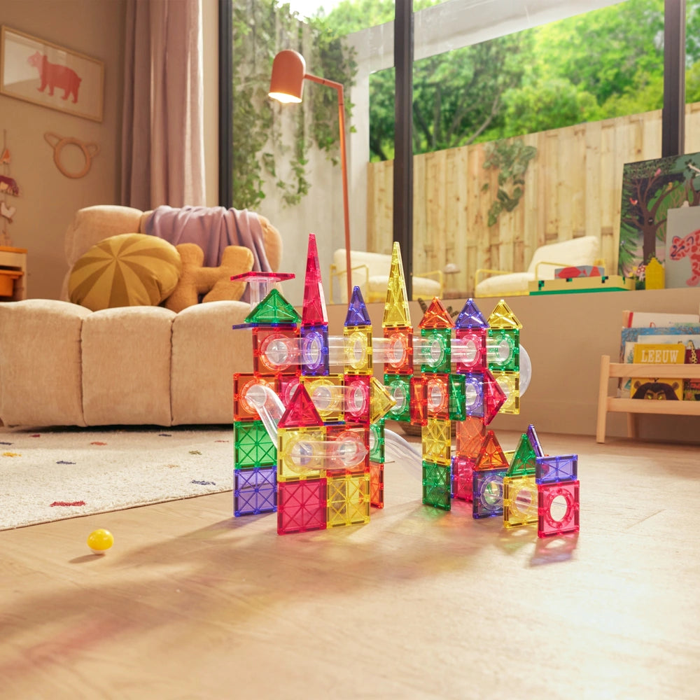 Magnetic Tiles 125-Piece Ball Run Set