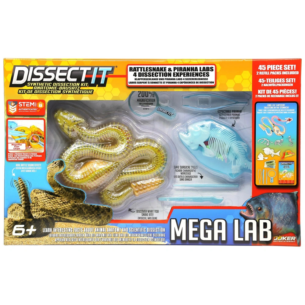 Dissect-It Anatomy Kit Mega Lab Rattlesnake And Piranha