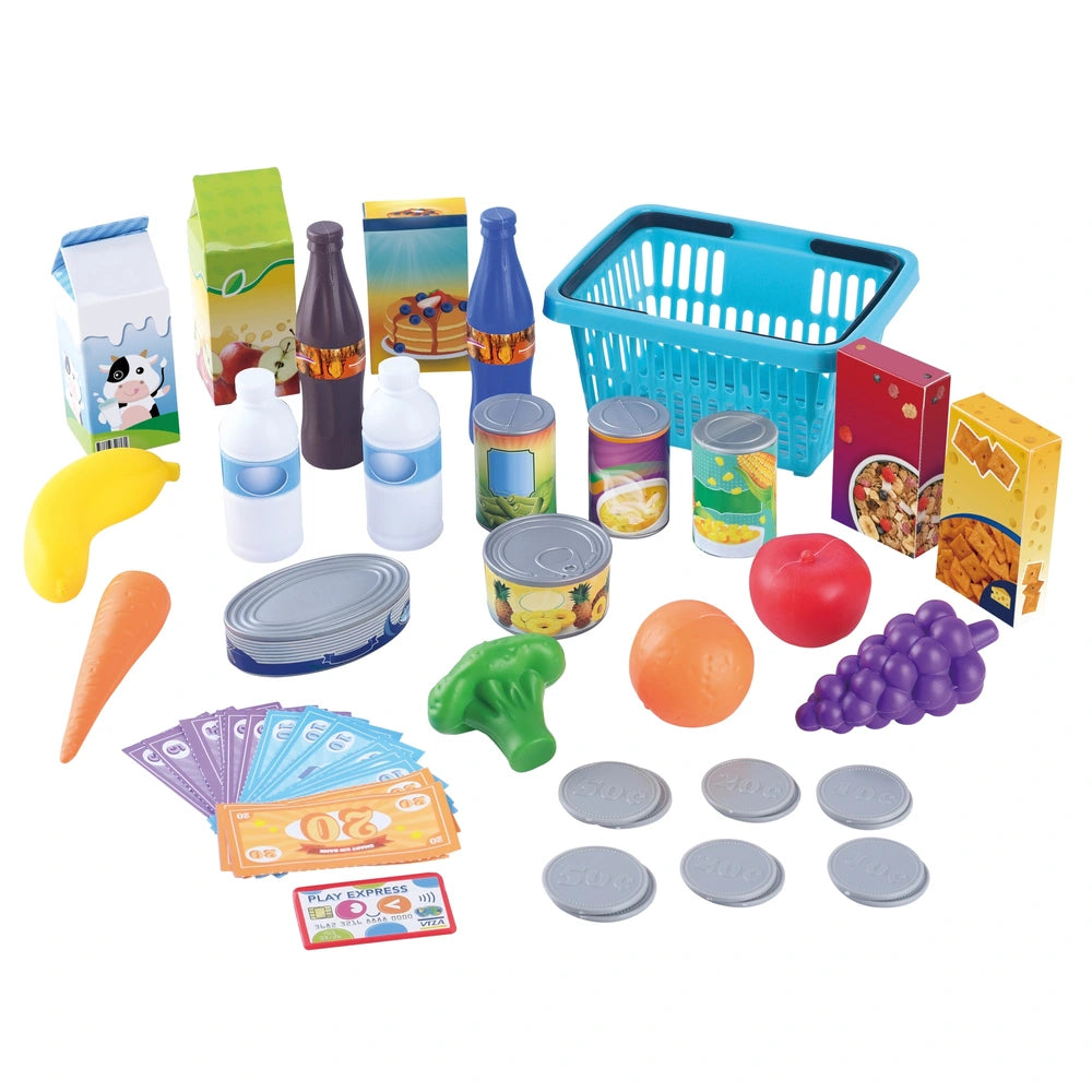Kitchen Corner Grocery Store Playset With Accessories 64 Pieces