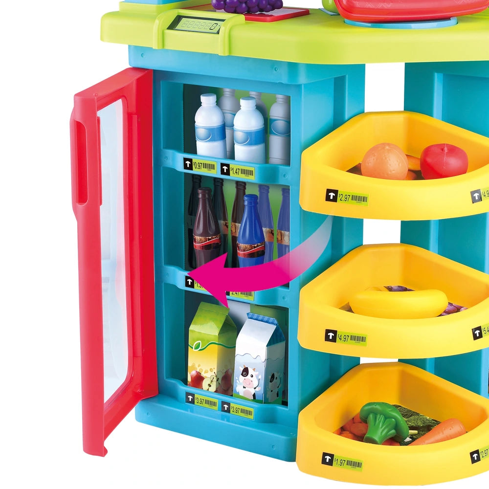 Kitchen Corner Grocery Store Playset With Accessories 64 Pieces