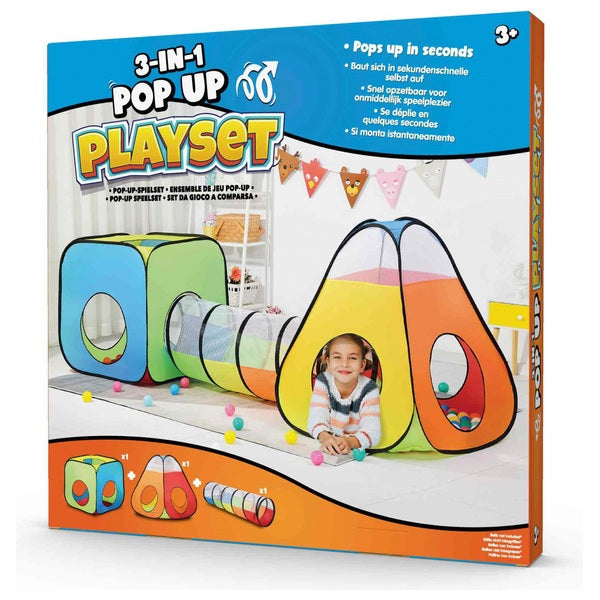 3-In-1 Pop Up Play Tent Set