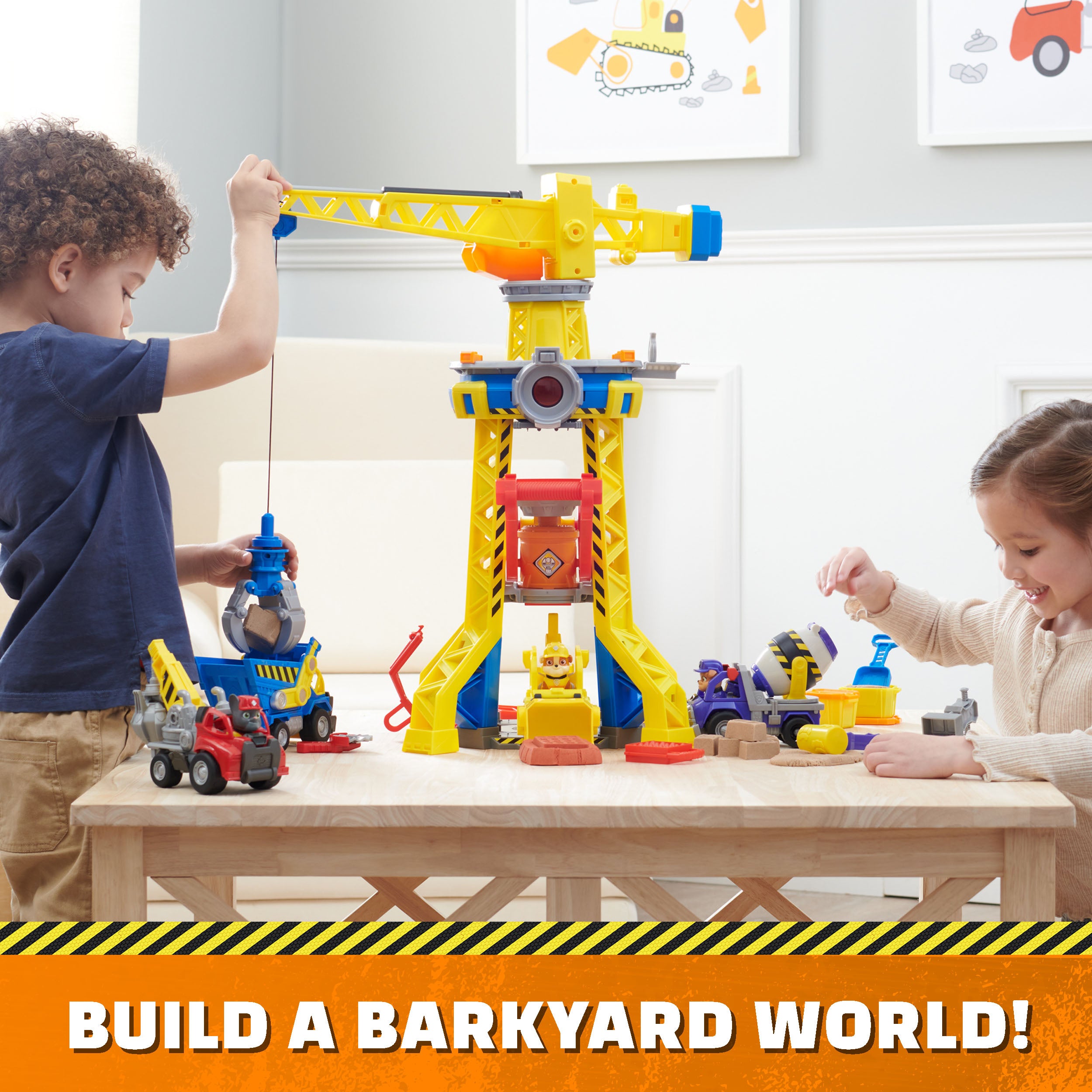 Rubble And Crew Bark Yard Crane Tower Playset With Rubble Action Figure
