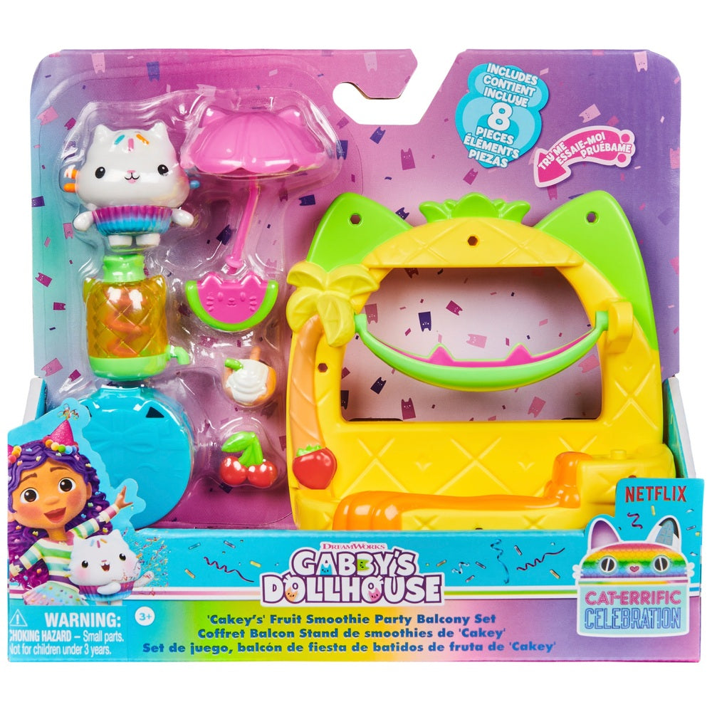 Gabby's Dollhouse Cakey's Fruit Smoothie Balcony Playset