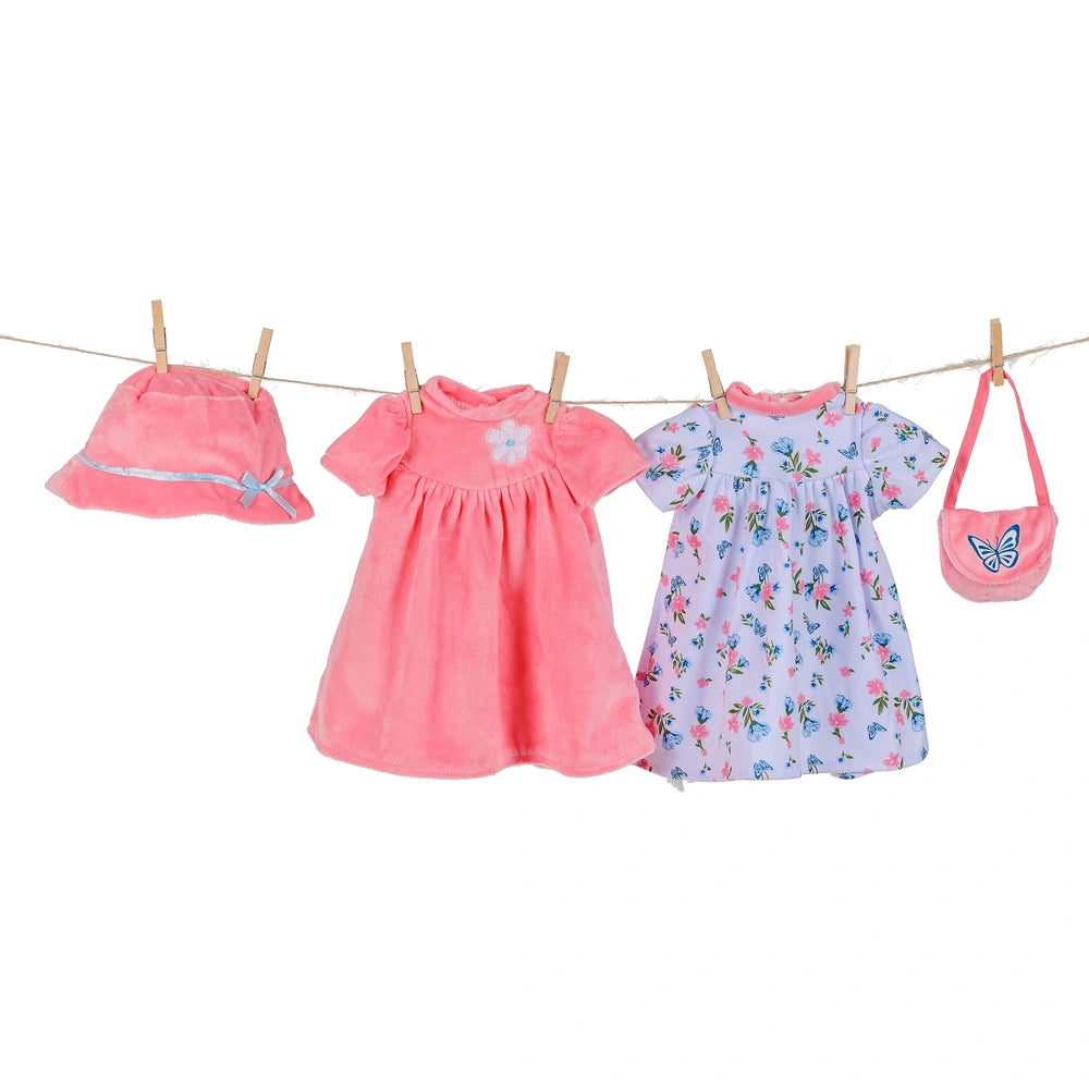 Ivy & Lily Baby Doll Dress With Accessories 2 Pack 43Cm