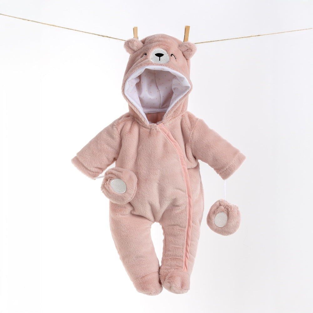 Ivy & Lily Cosy Bear Onesie Pink 43Cm