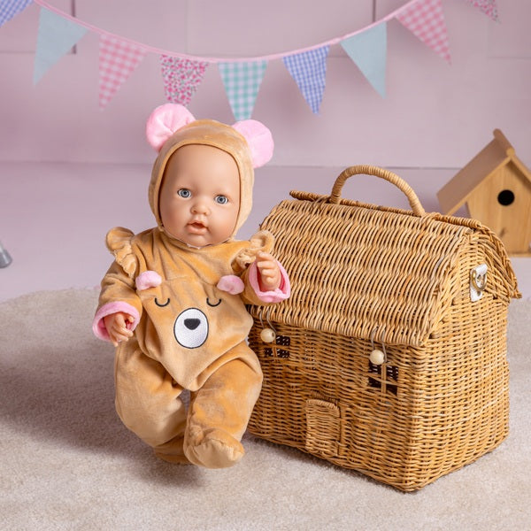 Ivy & Lily Bear Romper With Hat 43Cm