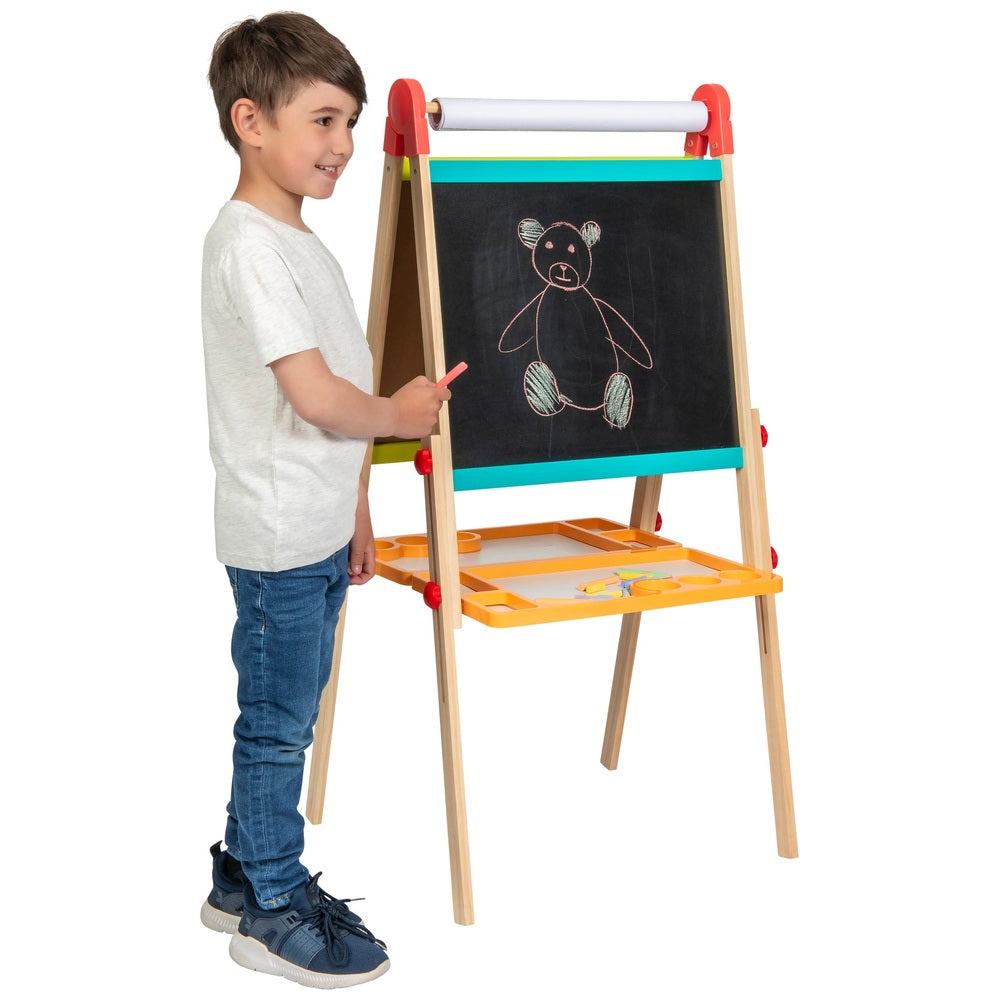 2-In-1 Wooden Easel With Accessories