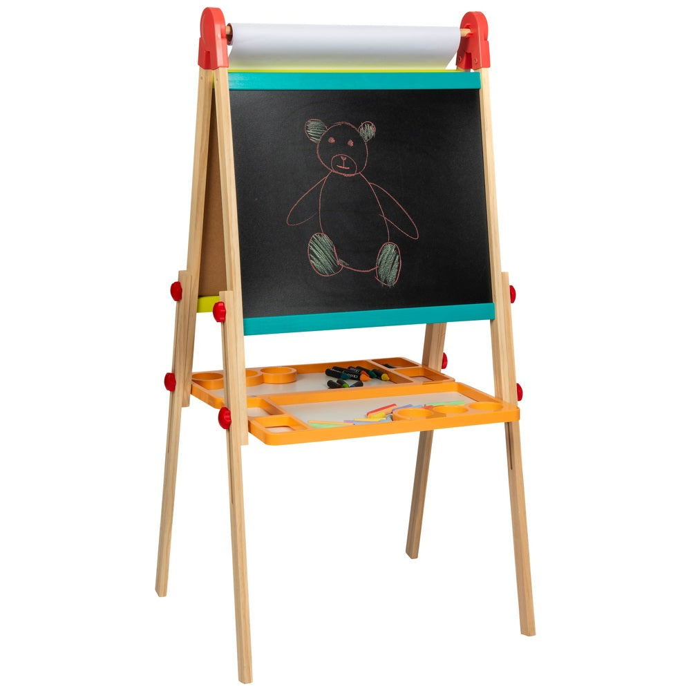 2-In-1 Wooden Easel With Accessories